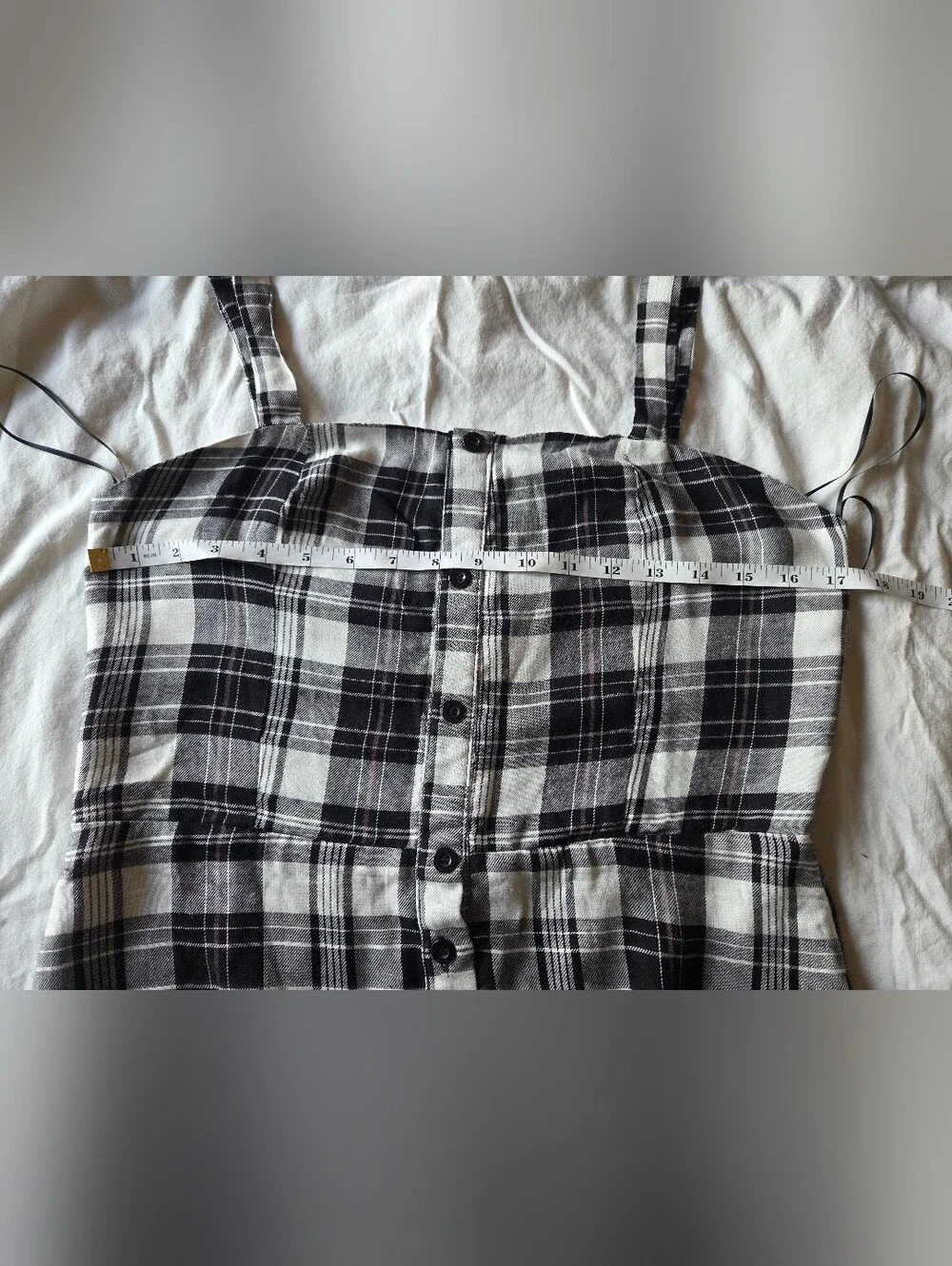 Black & White Plaid Button-Front Women's Skirt